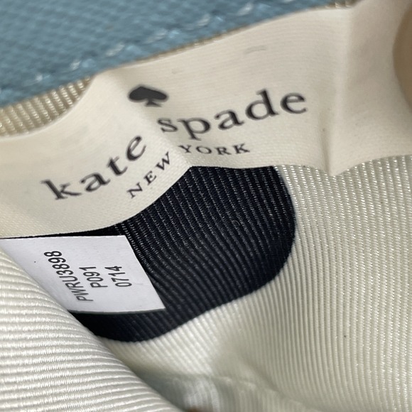 Kate Spade Wallet Light Blue 8''x4''x1'' Blue Cow Leather Zip Around‎ Logo boho - Picture 8 of 14